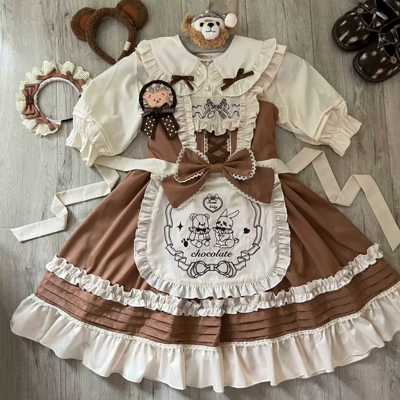 Sweet Layered Cake - Sweet Lolita JSK with Detachable Apron - image 8
