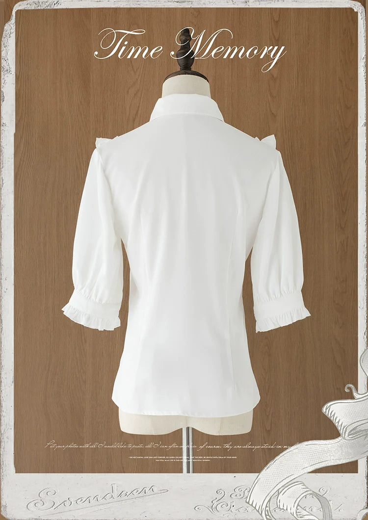 Earl Girl - Chiffon Classic Lolita Shirt, Mid-Length Mutton Sleeves - image 28