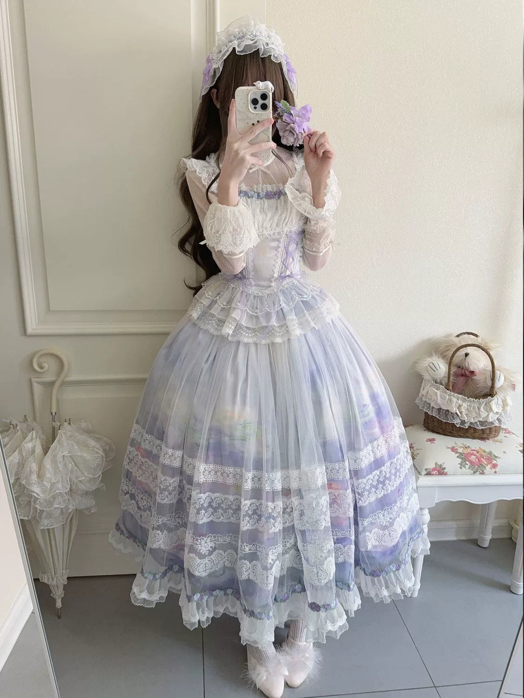 Foggy Vineyard - Fishbone Classic Lolita Bodice, Maxi Skirt - image 10