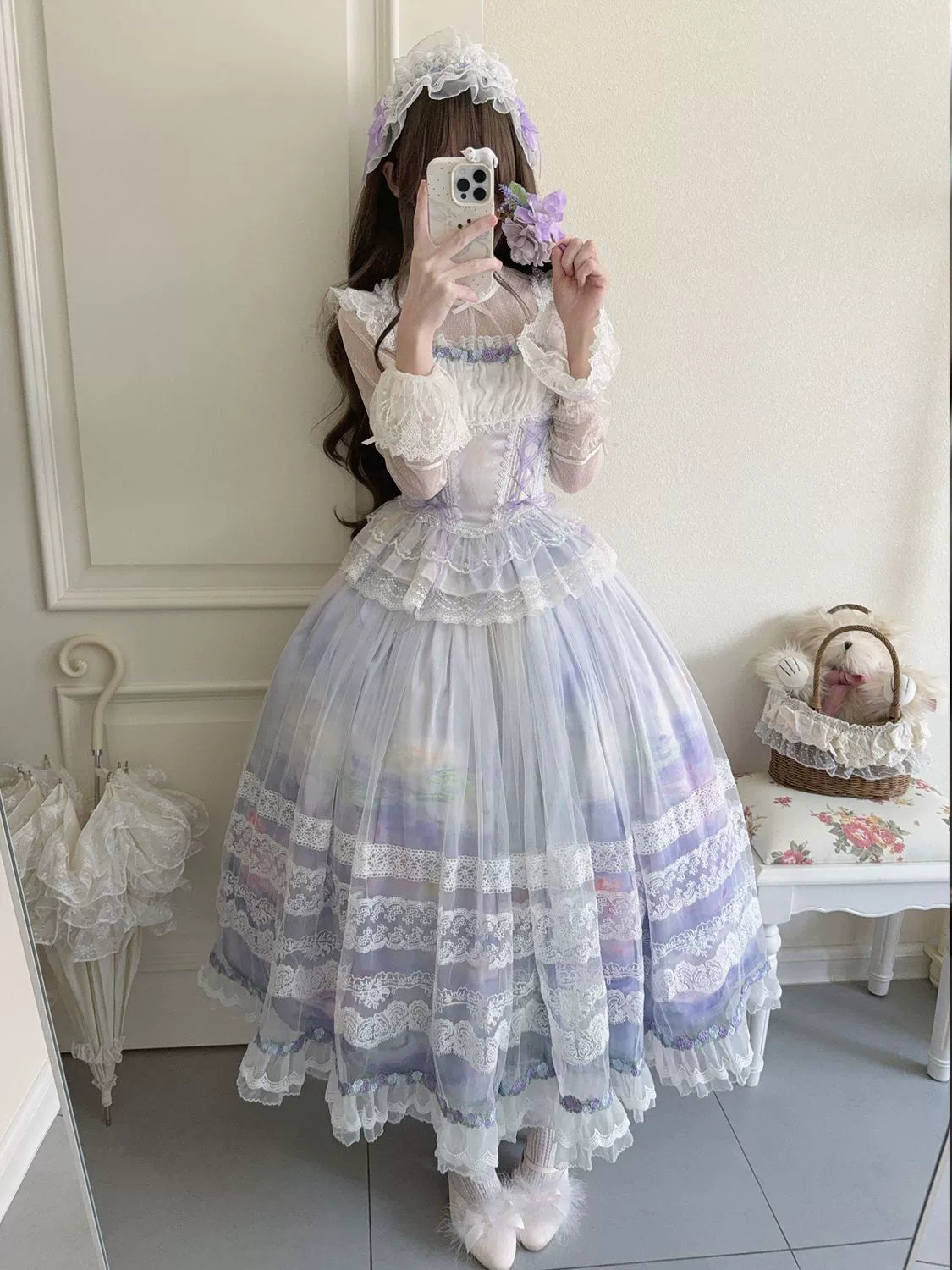 Foggy Vineyard - Fishbone Classic Lolita Bodice, Maxi Skirt - image 10