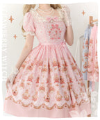 Rose Garden Bunny - Daily Lolita Rose Bunny Printing OP JSK Dress Set - image 7