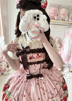 Strawberry Chocolate Lovers Sweet Lolita Embroidered Dress - image 21
