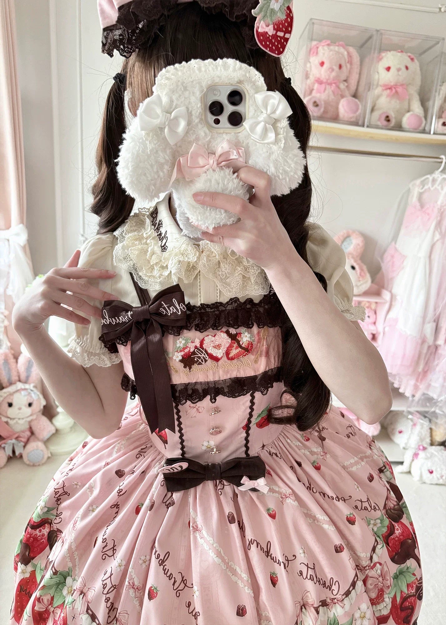 Strawberry Chocolate Lovers Sweet Lolita Embroidered Dress - image 21