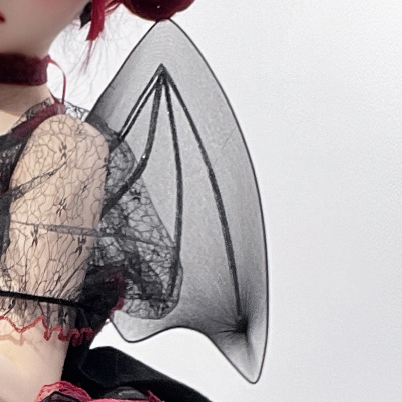 Shisan District - Wedding Lolita OP Suit with Angel Demon Wings - image 27
