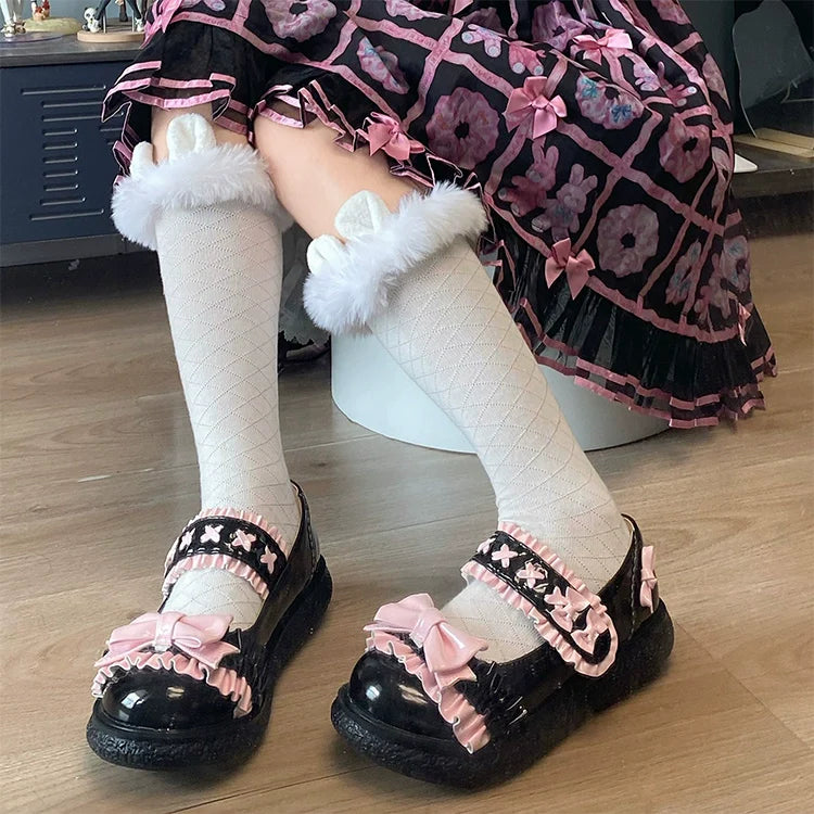 Cute Bow Candy-Colored Lolita Flat Shoes - image 3