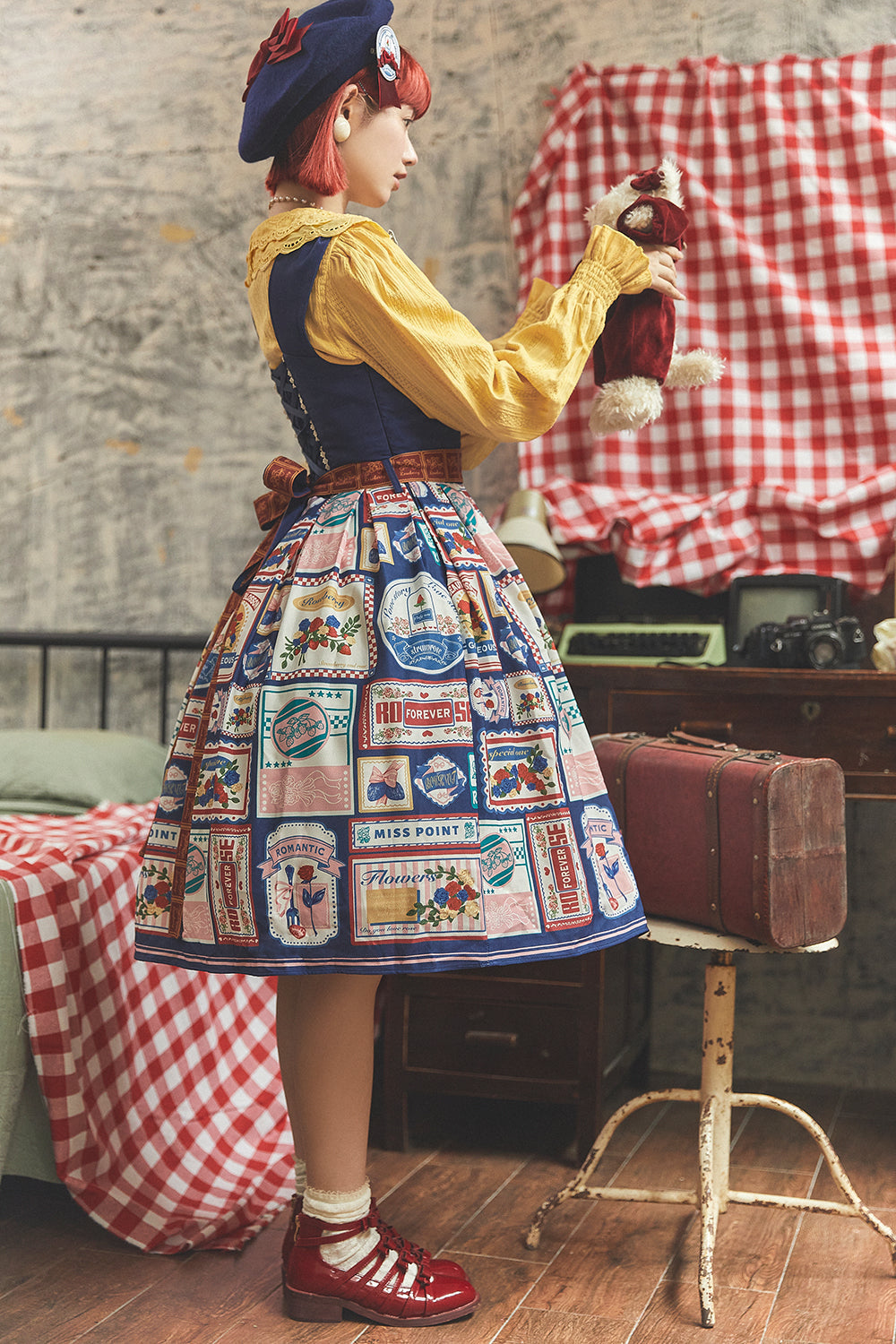Strawberry Rose - Vintage American Casual Lolita JSK Dress - image 12