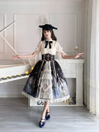 Clock Butterfly - Gothic Lolita Printed Blouse and Corset Skirt Set - image 30