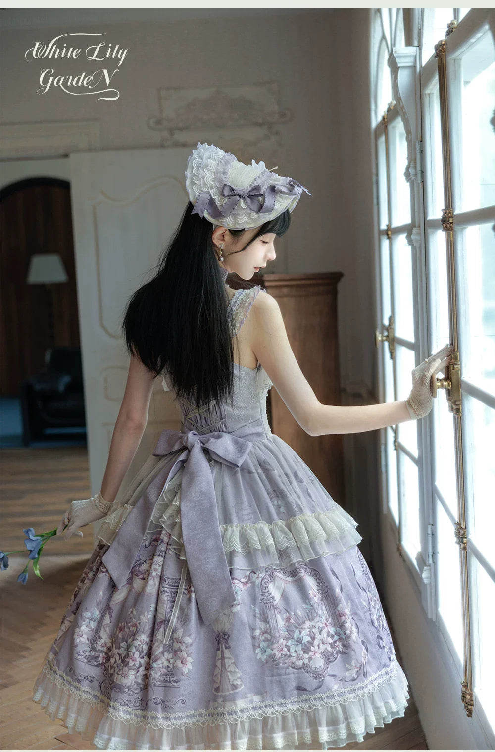 Lily Maiden - Classic Lolita JSK Dress, Lily Embroidery and Accessories - image 6