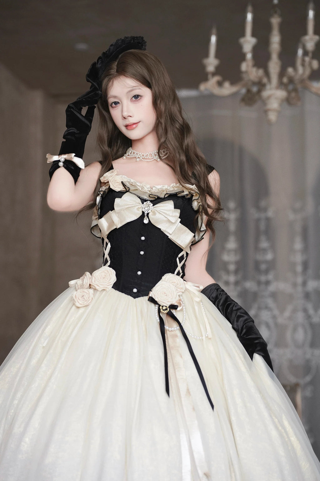 Paris Souvenir - Classic Lolita Corset JSK Dress with 3D Rose Decor - image 8