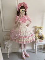 Cream Fondant Sweet Retro Six-Panel Lolita JSK and Accessories - image 14