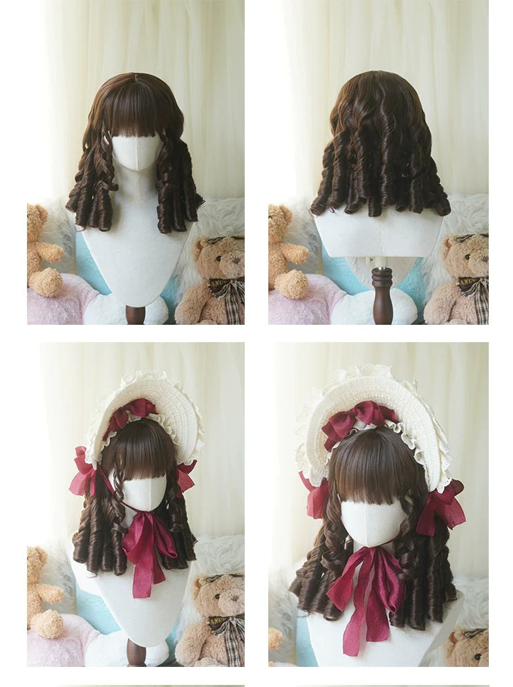 Retro Lolita Wig Short Roman Curl Hairpiece - image 20