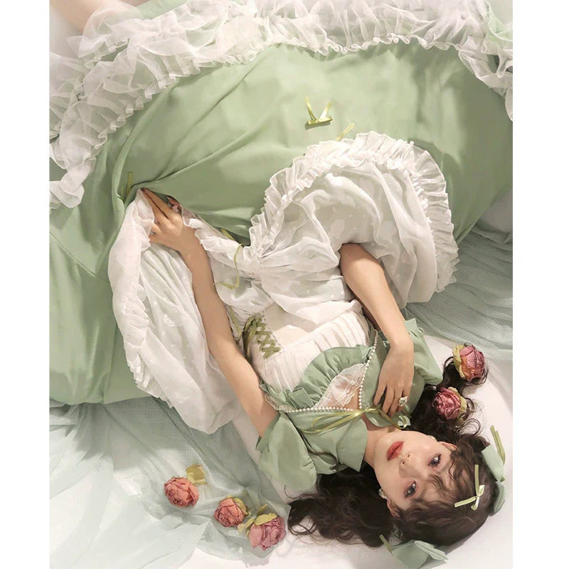Toting Basil Plus Size Wedding Lolita Green Bridal JSK - image 5