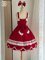 Vintage Petal Rabbit - Cotton Old School Lolita JSK Dress, Petal-Shaped Hem - image 51