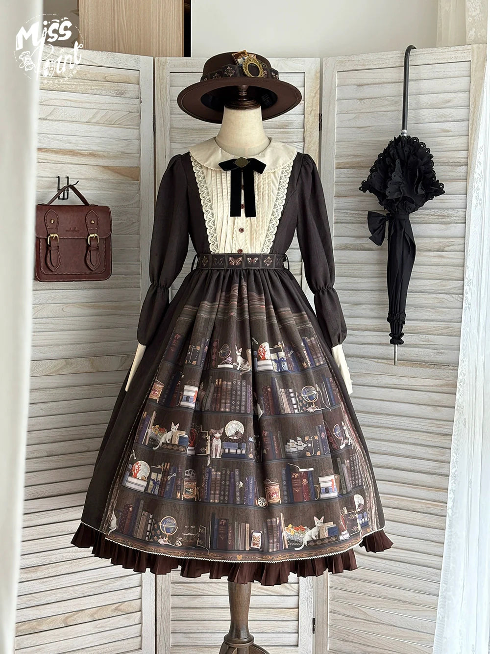German Bookshelf - Classic Lolita OP Dress & Detachble Cape - image 1