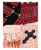 Vintage Lolita Heart Shaped Plaid Dot Print JK Uniform Bag - image 34