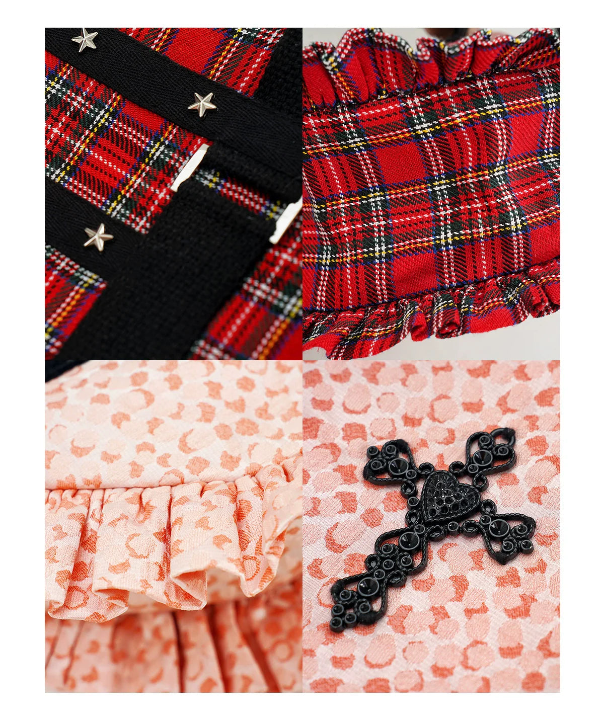 Vintage Lolita Heart Shaped Plaid Dot Print JK Uniform Bag - image 34