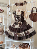 Coco Grace - Plaid Kawaii Lolita JSK Dress, Layered Ruffle & Bow and Accessories - image 16