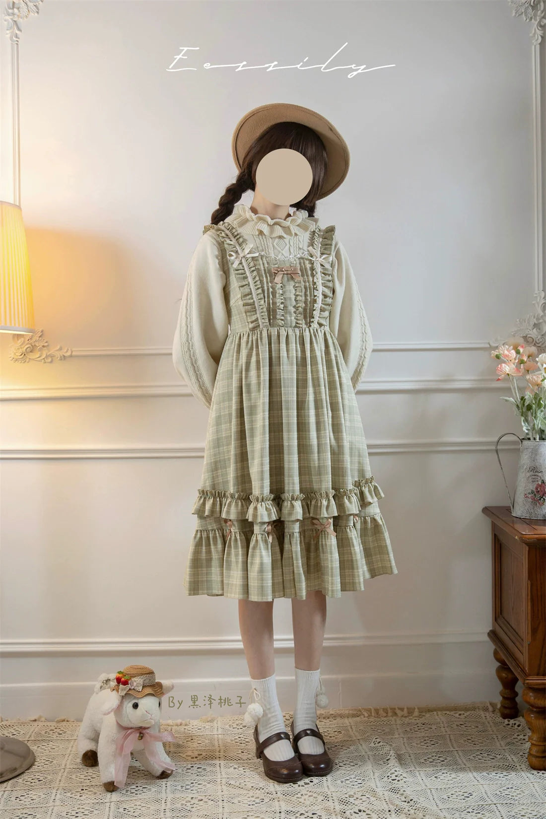 Green Fairy Tales Classic Plaid Plus Size Lolita JSK Dress - image 4