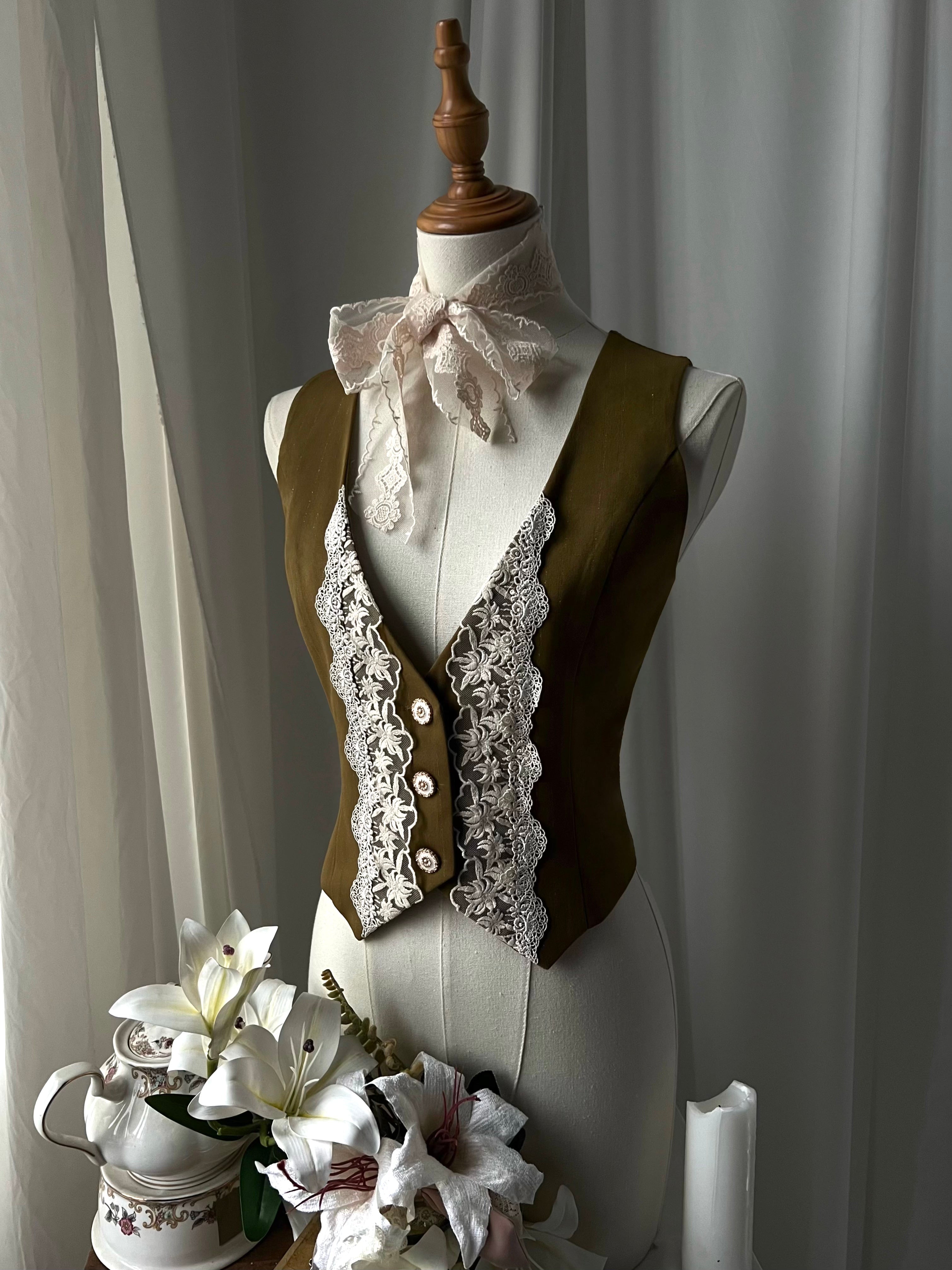 Embroidered Classic Lolita OP Dress, Lace Trim Shirt and Accessories - image 32