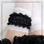 Wuxiaoliu Gothic Lolita Lace Stockings with Bow Garter - image 8
