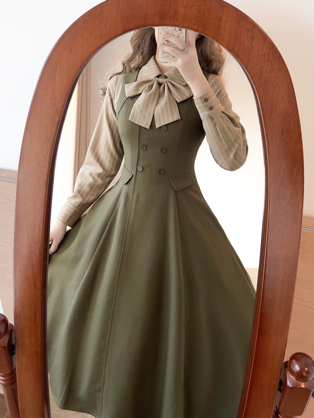 Foggy Forest - Elegant Lolita A-line JSK Dress, Side Pockets - image 21