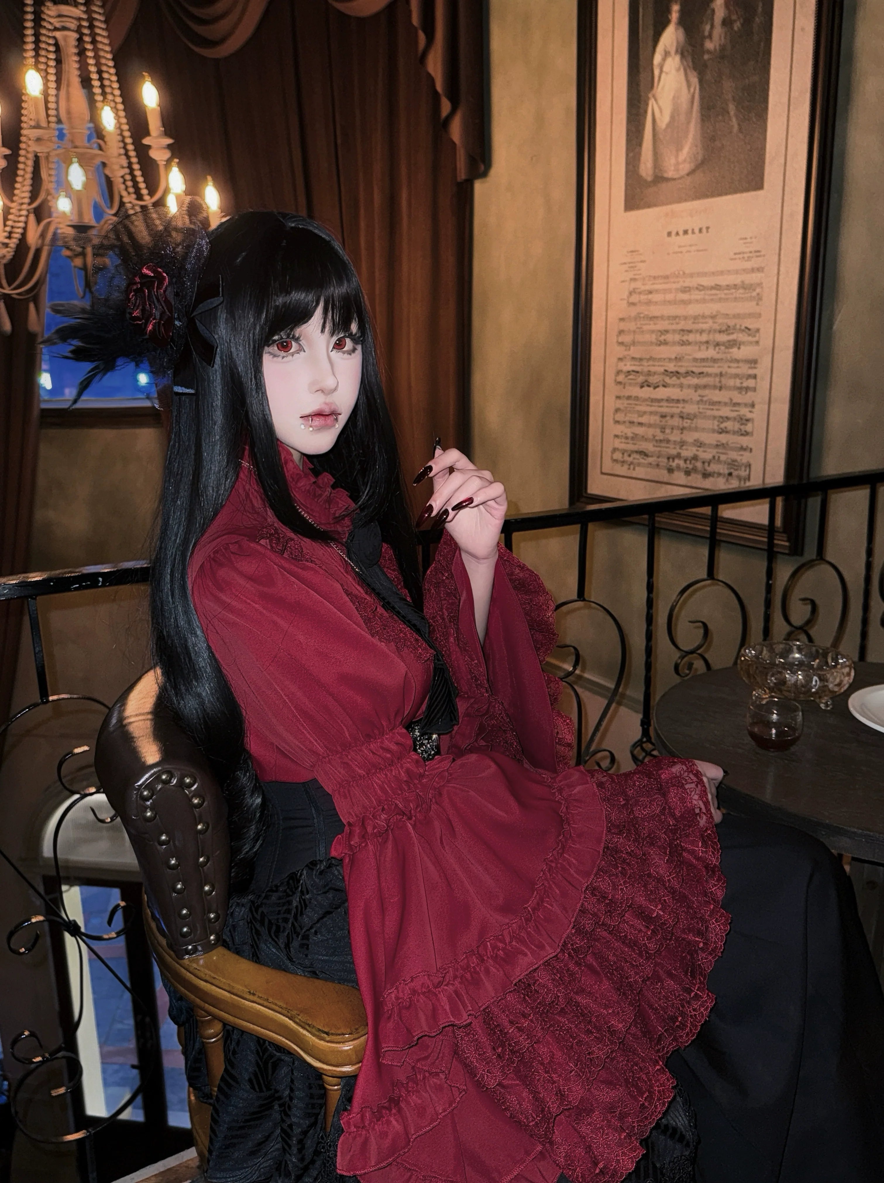Gothic Lolita Blouse, Lace Hime-sleeve - image 12