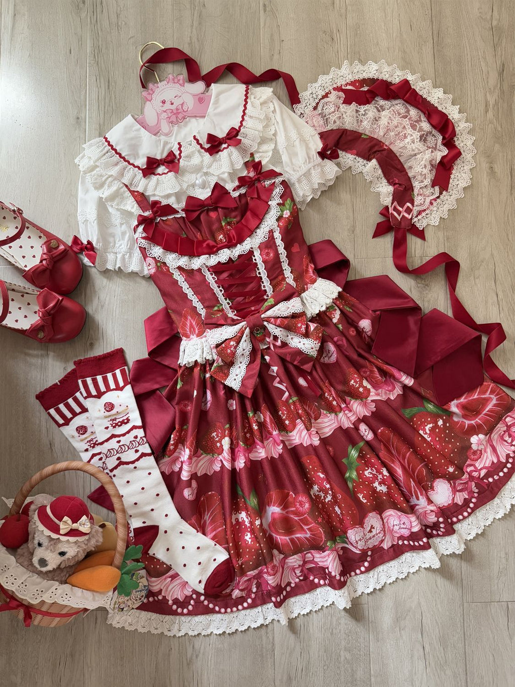 Strawberry Tale Sweet Lolita Strawberry Print JSK - image 21