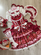 Strawberry Tale Sweet Lolita Strawberry Print JSK - image 21