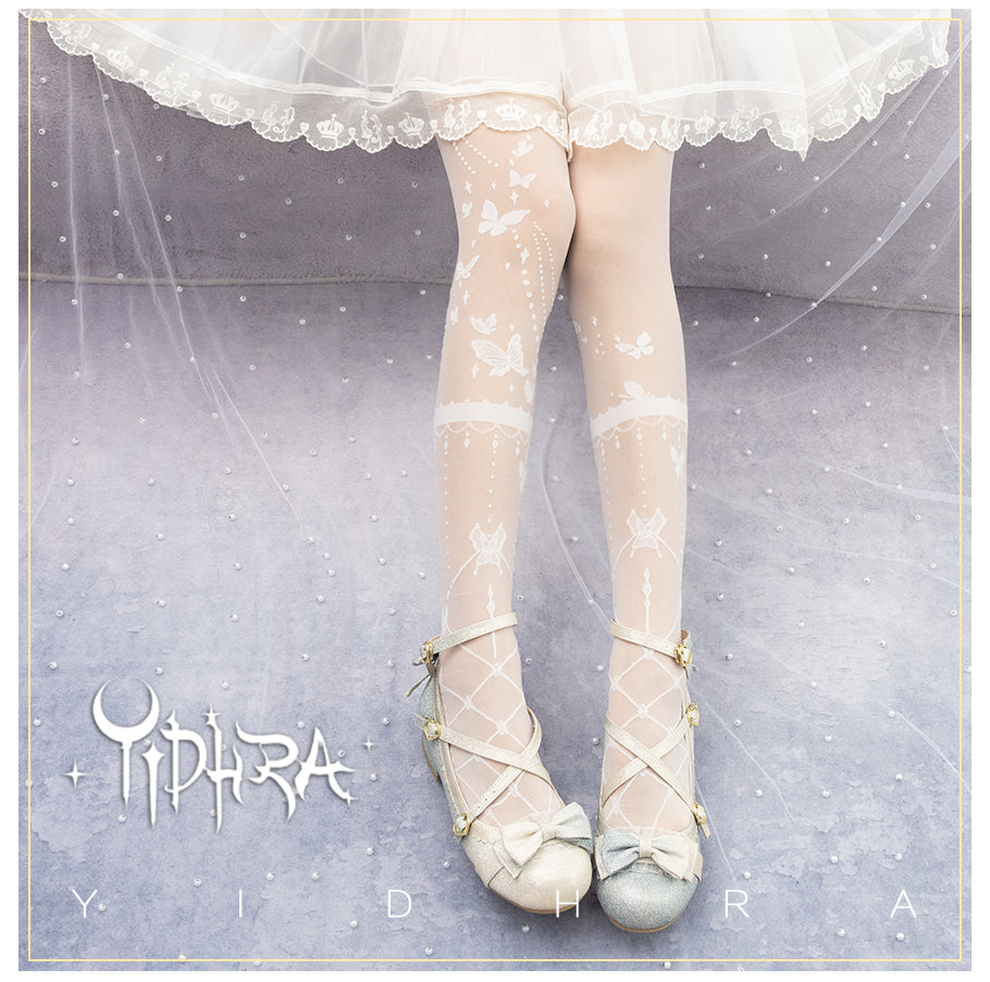 Wedding Night Butterfly - Kawaii Lolita Summer Tights - image 4