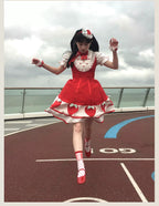 The Weird Strawberry Lady - Old School Lolita JSK, Hand-Studded Strawberry and Accessories - image 13