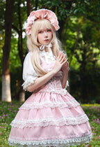 Mirror Doll - Old School Lolita Tiered Hem JSK with Polka Dot Lace and Accessories - image 8
