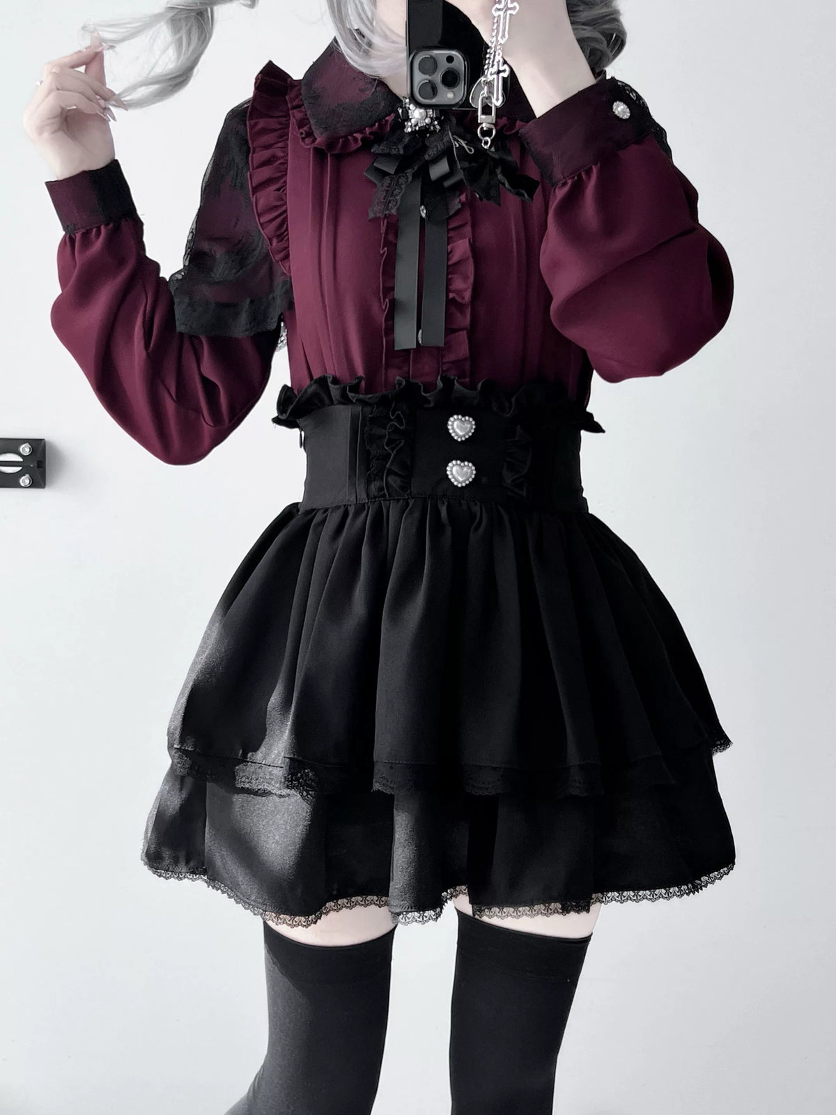 Lace Blouse and Skirt Jirai Kei Coordinate - image 1