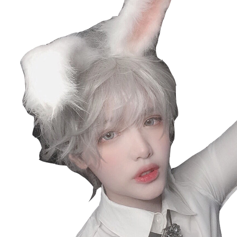 Mr. Rabbit - Gray Slightly Short Curly Wig - image 3
