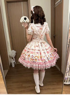 Full Sugar Bakery - Sweet Lolita Puppy Dessert Print OP Dress with Bows and Accessories - image 10