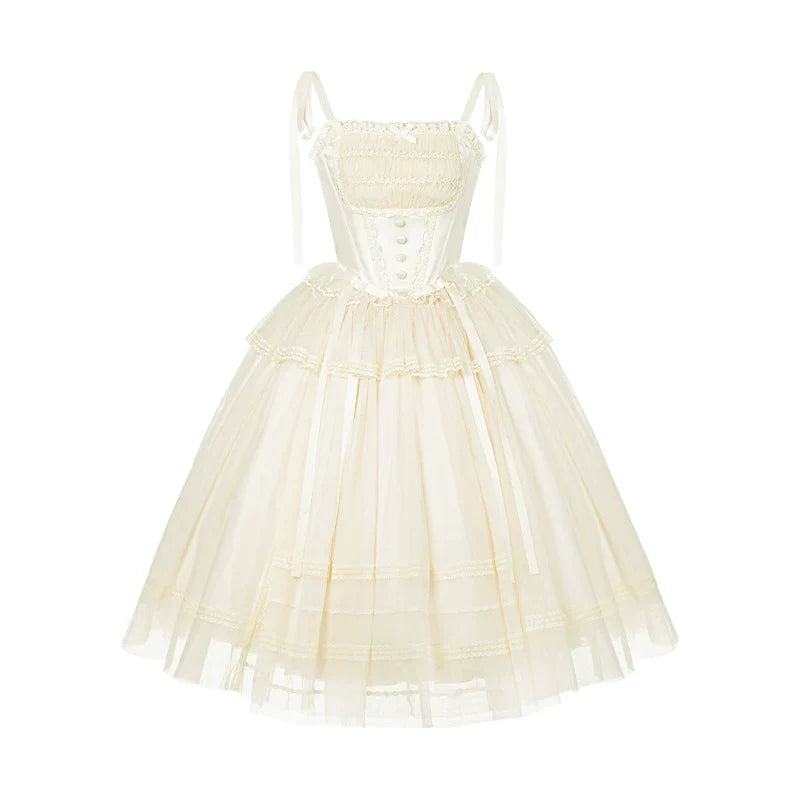 Confession Poem - Classic Lolita Corset JSK Set, Lace & Bows - image 34