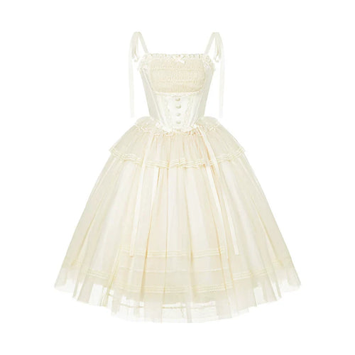 Confession Poem - Classic Lolita Corset JSK Set, Lace & Bows - image 34