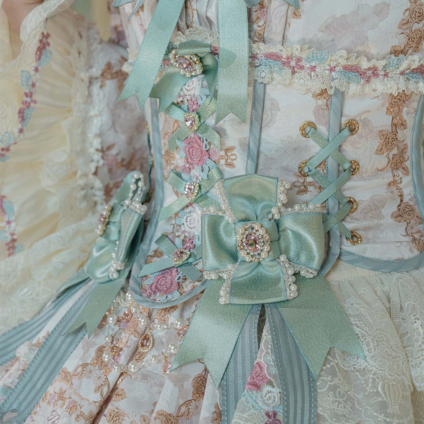 Antique Gem Fragrance Lolita Green JSK Dress Set - image 24