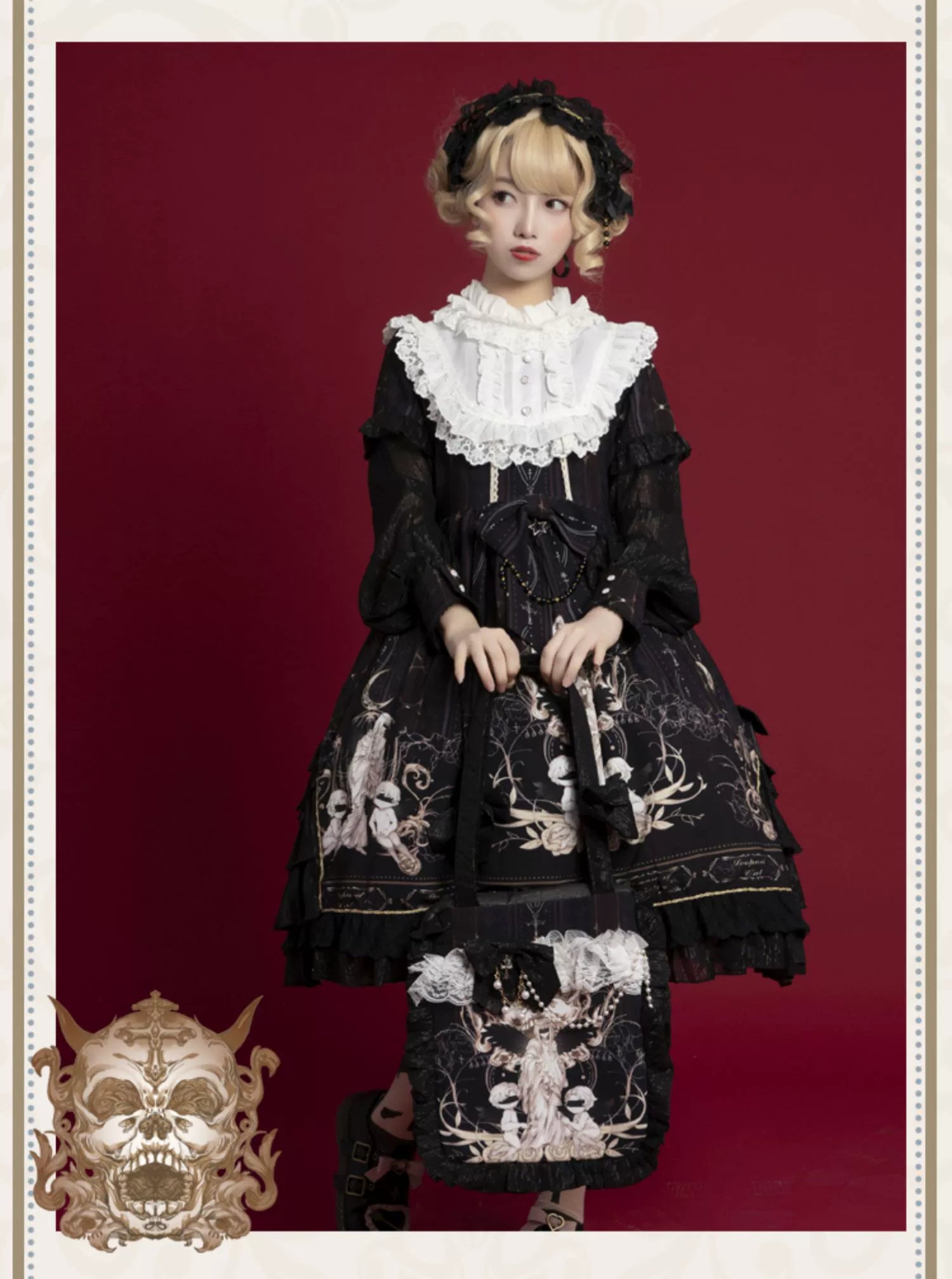 Chiffon Classic Lolita OP Dress, Long Sleeve - image 5