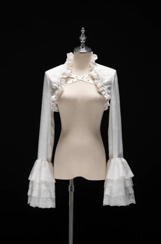 Omega Wedding Gothic Ouji Lolita White Suit - image 22