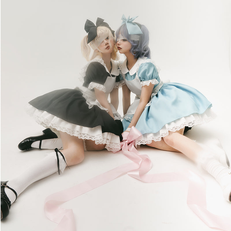 Dream Doll - Plus Size Maid Lolita OP Suit Black and Blue Dress - image 16