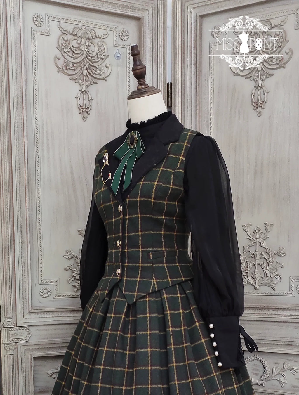 Rose - Elegant Lolita Fishbone Grid Skirt Customized - image 86