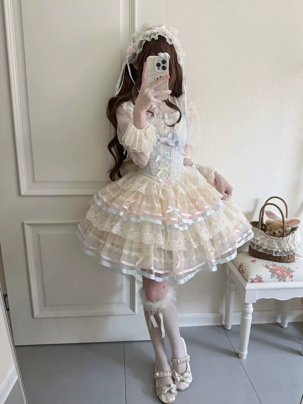 Butterfly Ballet - Sweet Lolita JSK Dress, Layered Tulle Hem - image 14