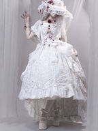 Floating Dream Lily - Elegant Lolita High Heel Shoes, Detachable Bow - image 38