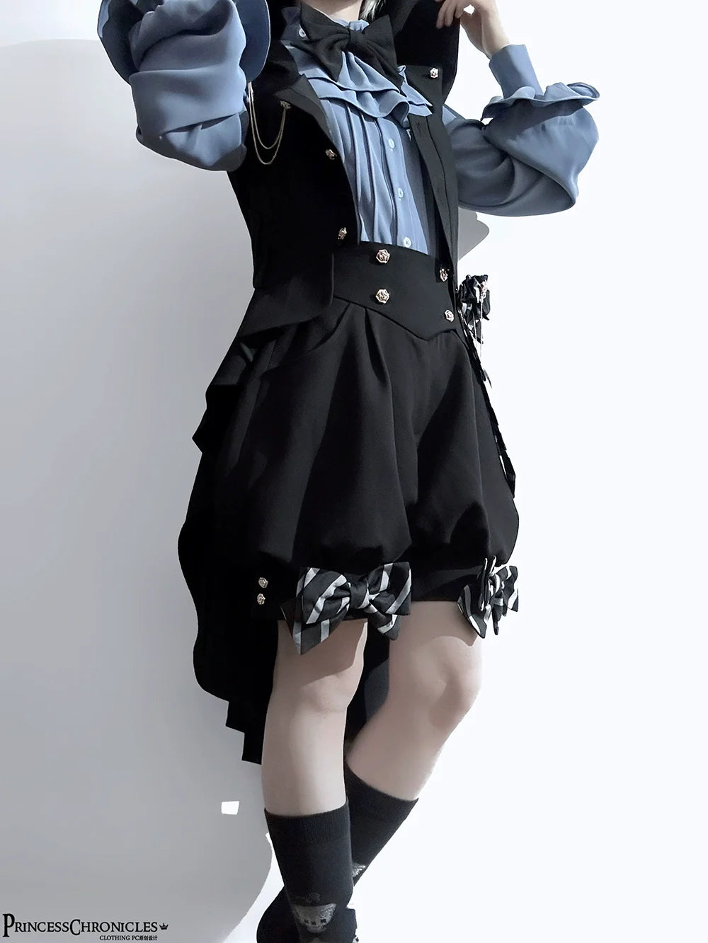 Narrative Rule - Ouji Lolita Shorts Set, Long Vest - image 11