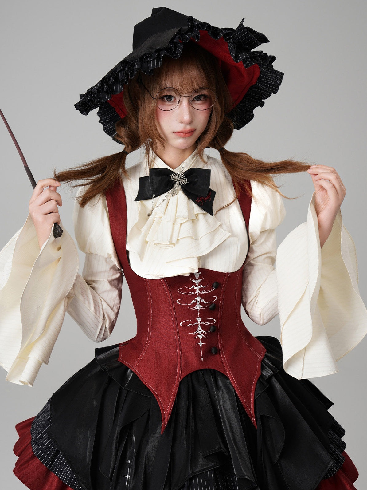 Upside-Down Curse Gothic Lolita Red Dress Set - image 5