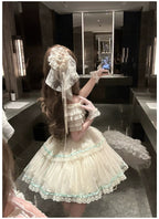 Sea Salt Soda - Classic Lolita Adjustable Corset JSK Dress, Tiered Tulle Hem - image 29