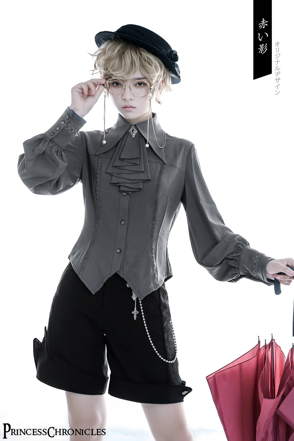 Red Shadow - Retro Black Ouji Fashion Shorts - image 4