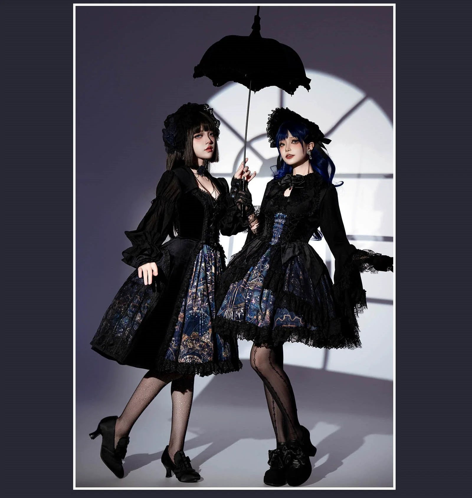 Night Traveler - Classic Gothic Lolita Dress with Stained Glass Window Print - image 2