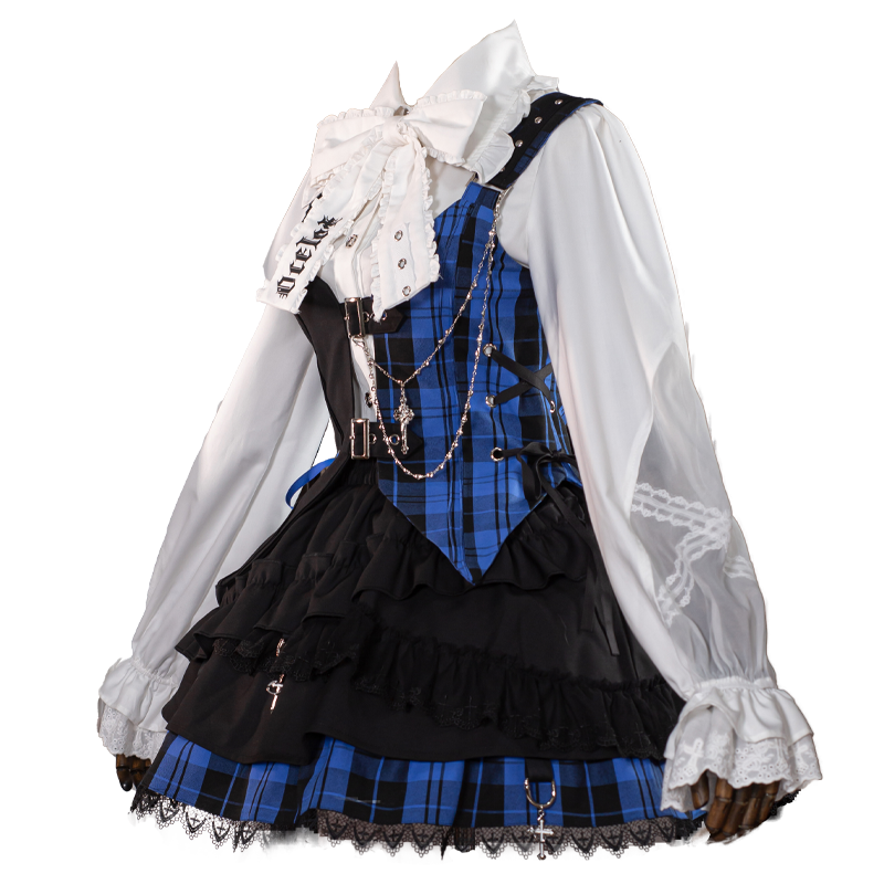 Kalila - Punk Lolita Dress Set Plaid Shorts Set - image 24