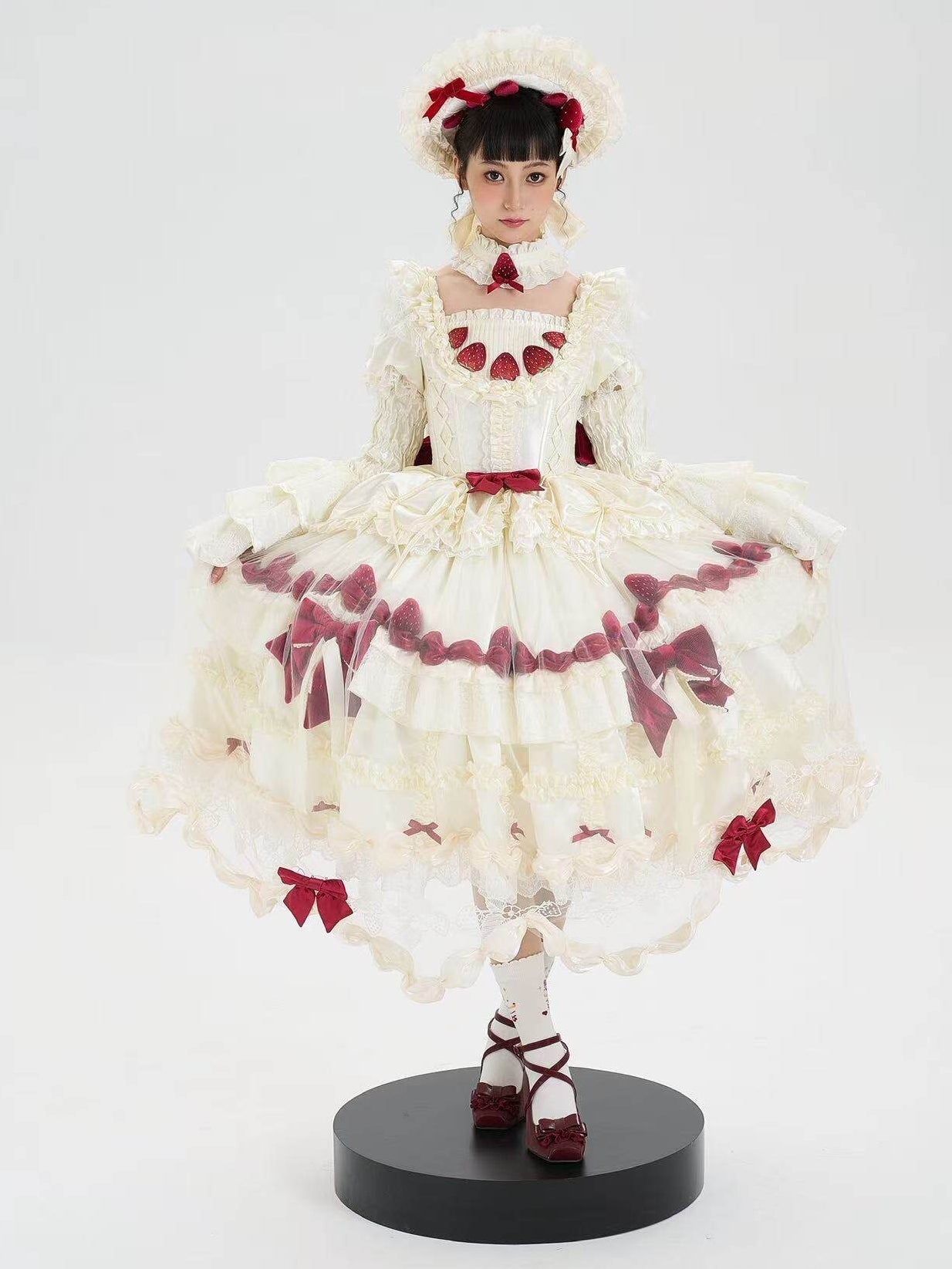 Strawberry Cream Cake White Sweet Lolita Bridal OP Set - image 2